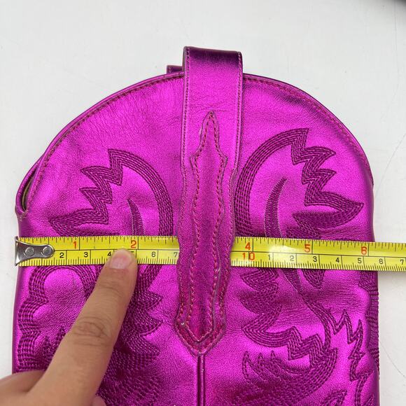 Jeffery Campbell Dagget Western Boot In Fuchsia Metallic Leather - Picture 14 of 14